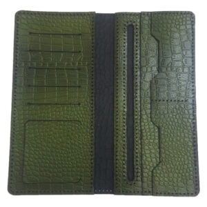 کیف چرم طبیعی نیمه آماده مدل T02 سبزکرکدیل